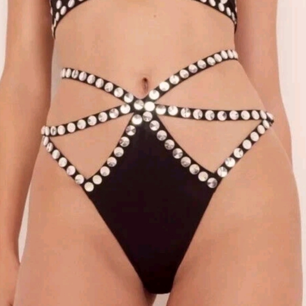 New!For Love And Lemons Black Jackpot Panty